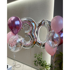 Композиция воздушных шаров с двумя цифрами